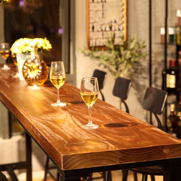 Tavolo da pranzo bar rettangolare tavolo da pranzo a barre contemporaneo con base di cavalletto in metallo