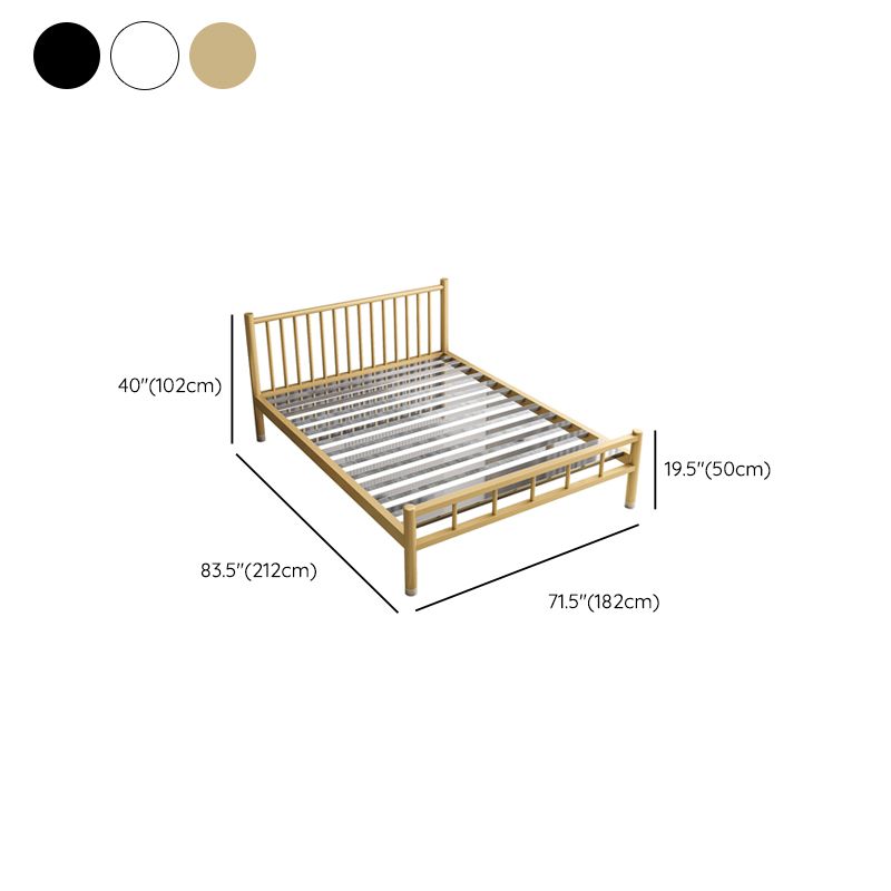 Metalen eigentijds standaardbed met metalen benen bedframe met hoofdeinde