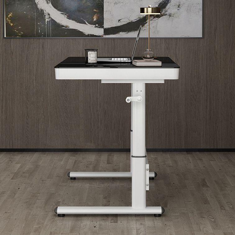 Contemporary Standing Desk Converter White Metal Base Desk for Office Clearhalo 'furn' 'furn_office_desk' 'Furniture' 'Office Desks' 'Office Furniture' 'office_desk' 1200x1200_66ef3a5b-4b77-434a-b1b0-04cf4f724599