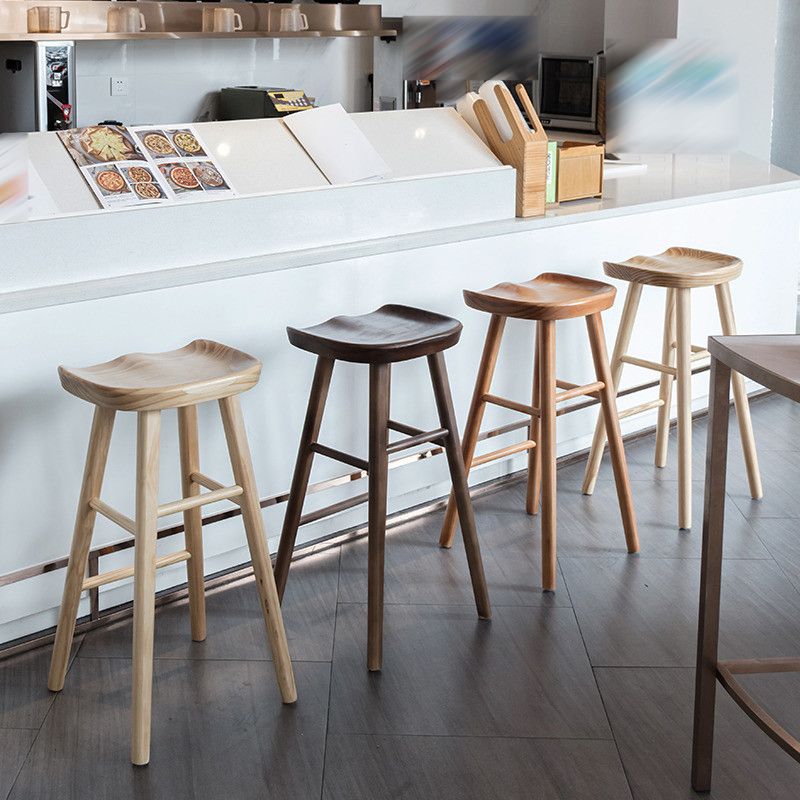 Modern Style Solid Wood Bar Stool with Footrest Living Room Simple Bar Stool 30-inches Clearhalo 'Bar Furniture' 'Bar Stools' 'bar_stools' 'furn' 'furn_bar_stools' 'furniture_bar_stools' 'Kitchen & Dining Furniture' 'kitchen&dining_furn' 'kitchen' 'kitchen_furn' Furniture' 1200x1200_66f19f6f-cf47-4fad-af3e-8c44104781d4