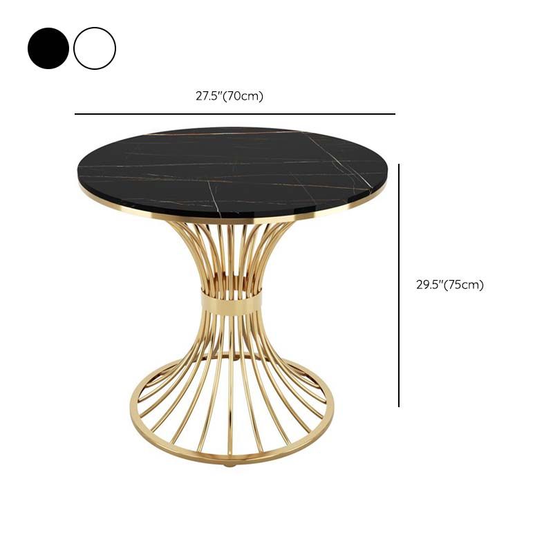 Mesa de comedor redonda moderna para mesa de comedor de cocina con base de metal