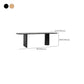 Modern Wood Dining Table with Double Pedestal Ellipse Table for Dining Room Clearhalo 'Dining Tables & Seating' 'Dining Tables' 'dining_table' 'furn' 'furn_dining_table' 'Furniture' 'Kitchen & Dining Furniture' 1200x1200_66f2cae2-56e0-43af-9ae6-32f0595b6581