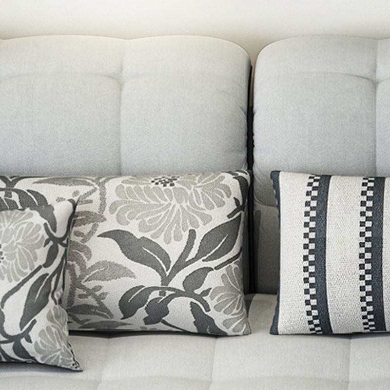 Divano in lino da fattoria con cantiera cuscino braccio a 4 posti