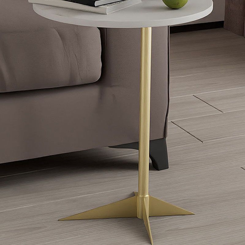 Modern Round Slate Side End Table Metal Pedestal Sofa Side Table Clearhalo 'Coffee & Accent Tables' 'End & Side Tables' 'end_side_tables' 'furn' 'furn_end_side_tables' 'Furniture' 'Living Room Furniture' 1200x1200_66f459dc-0e4c-4b81-b4a3-f795c6cc85ba