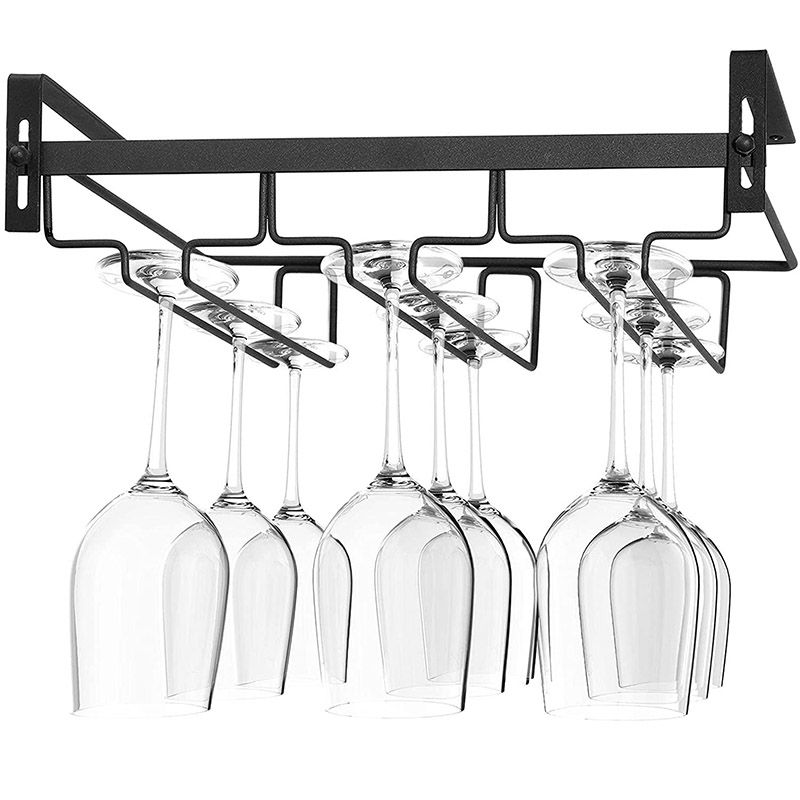 Modern Style Hanging Wine Glass Rack Metal Glass & Stemware Holder for Kitchen Clearhalo 'furn' 'furn_wine_racks' 'Furniture' 'Kitchen & Dining Furniture' 'Wine Racks' 'wine_racks' 1200x1200_66f4945e-79ec-4df7-be3d-cba1d7abe1db