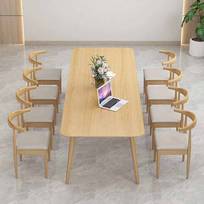 Rectangle 4 Legs Minimalist Table Wood Color Fixed Table of Solid Wood Clearhalo ' dining_table' 'Dining Tables & Seating' 'Dining Tables' 'furn' 'furn_dining_table' 'Furniture' 'furniture_dining_table' 'Kitchen & Dining Furniture' 'kitchen&dining_furn' 'kitchen' 'kitchen_dining_table' 1200x1200_66f50344-99ef-4991-bacf-1532b98c0879