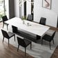 Glam White Kitchen Dining Table Sintered Stone Standard Dining Table with Trestle Base Clearhalo ' dining_table' 'Dining Tables & Seating' 'Dining Tables' 'furn' 'furn_dining_table' 'Furniture' 'furniture_dining_table' 'Kitchen & Dining Furniture' 'kitchen&dining_furn' 'kitchen' 'kitchen_dining_table' 1200x1200_66f555ad-9f36-4651-bf68-26c77387ced6