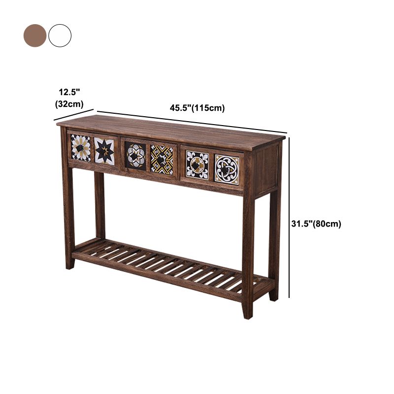 Tavolo di accento moderno della metà del secolo con cassetti per la console Hall