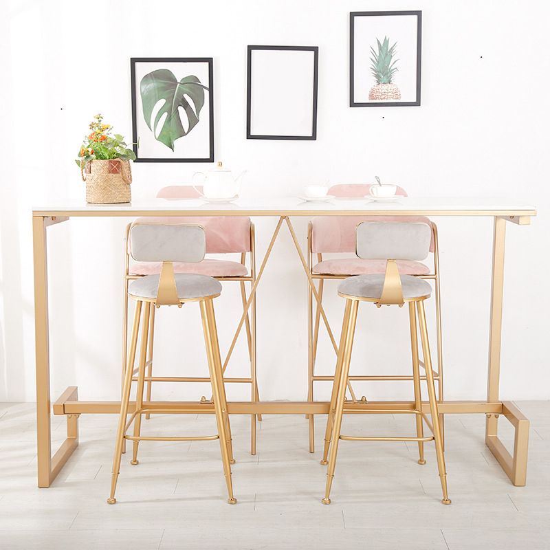 グラムバーの高さテーブルフェイク大理石のトップビストロバーテーブルとゴールドベース