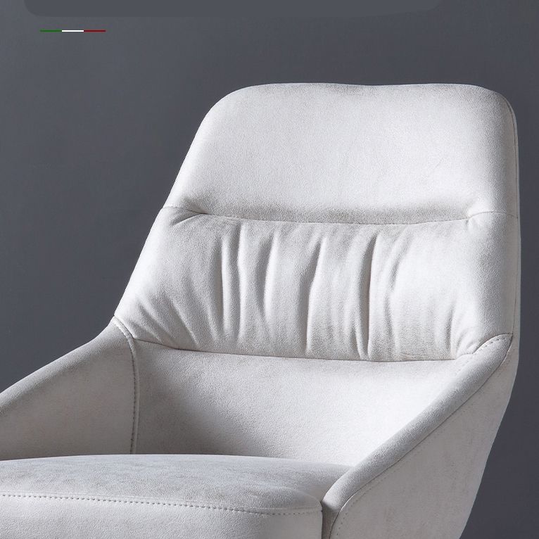 Minimalistische ontwerparm vaste achterkant stoelen gestoffeerde zijstoel