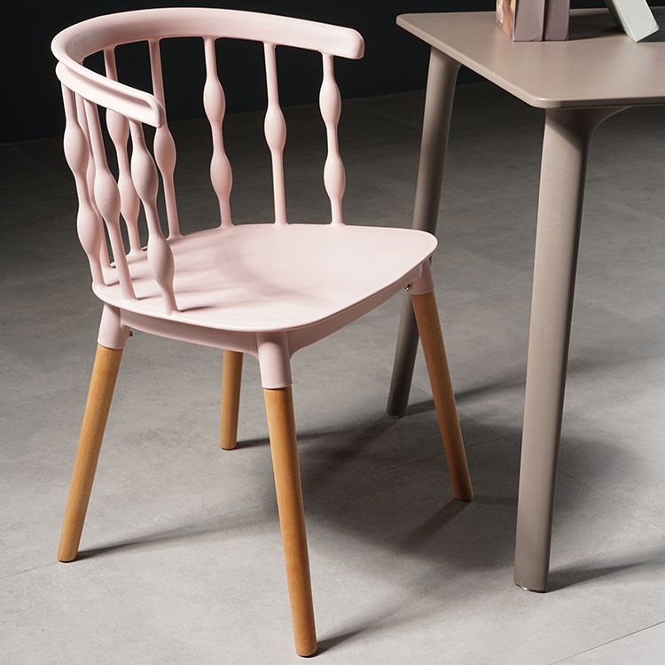 Contemporary Style Dining Room Chairs Plastic Armless Chairs with Wooden Legs Clearhalo ' kitchen&dining_furn' 'Dining Chairs' 'Dining Tables & Seating' 'dining_chair' 'furn' 'furn_dining_chair' 'Furniture' 'furniture_dining_chair' 'Kitchen & Dining Furniture' 'kitchen' 1200x1200_66f7645b-d32d-486d-ac3d-3065d21b82dd
