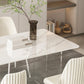 Modern Sintered Stone Dining Table Acrylic Dining Table with Double Pedestal Base Clearhalo 'Dining Tables & Seating' 'Dining Tables' 'dining_table' 'furn' 'furn_dining_table' 'Furniture' 'Kitchen & Dining Furniture' 1200x1200_66f7c874-282c-44c2-8c84-02849a2ed7b6