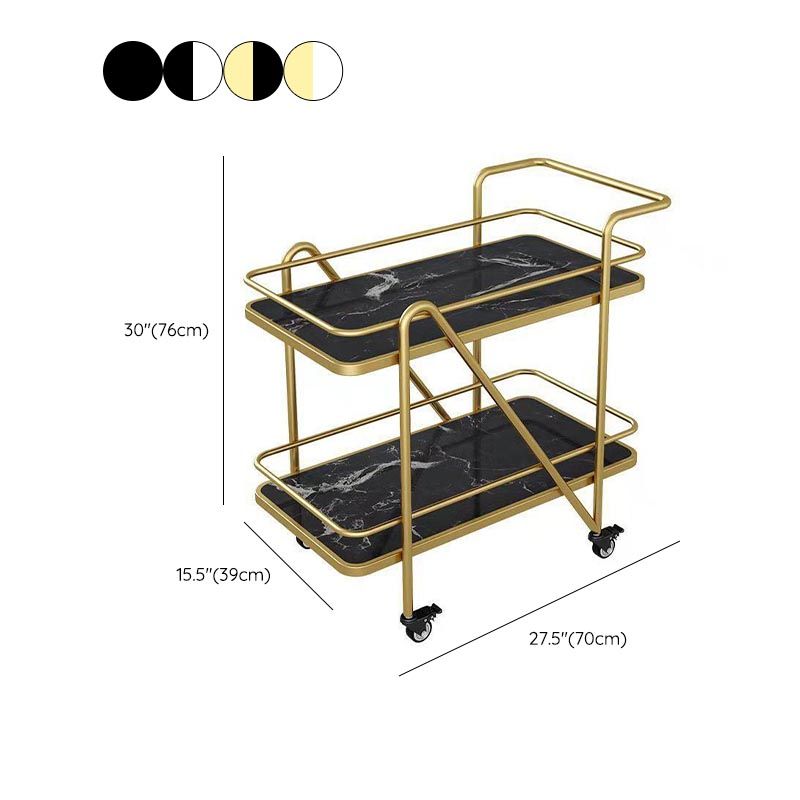 Scaffali aperti in marmo Preparazione tavolo da pranzo rettangolare carrello da cucina