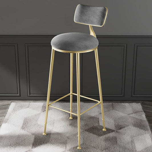 Glam Low Back Bar Stool Footrest Round Upholstered Counter Height Stool Clearhalo 'Bar Furniture' 'Bar Stools' 'bar_stools' 'furn' 'furn_bar_stools' 'furniture_bar_stools' 'Kitchen & Dining Furniture' 'kitchen&dining_furn' 'kitchen' 'kitchen_furn' Furniture' 1200x1200_66f8eb19-d6f2-4a61-9444-4a11709f8205
