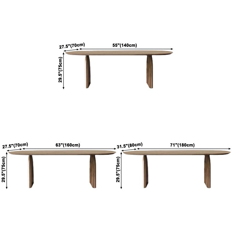 Oval Solid Wood Brown Tone Dining Table Modern Double Pedestal Table for Dining Room Clearhalo ' dining_table' 'Dining Tables & Seating' 'Dining Tables' 'furn' 'furn_dining_table' 'Furniture' 'furniture_dining_table' 'Kitchen & Dining Furniture' 'kitchen&dining_furn' 'kitchen' 'kitchen_dining_table' 1200x1200_66fa9c1d-c6f3-4db9-adf9-1cb93a80e9ac