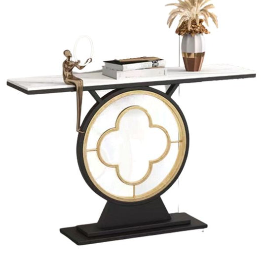 Mesa de acento de consola contemporánea Tabla de sofá de acabado antiguo en piedra