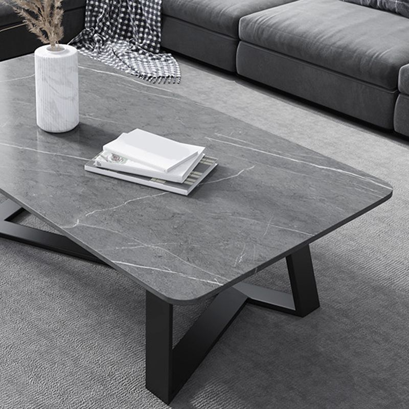 X-Base Coffee Cocktail Table Rectangle Coffee Table with Marble Top Clearhalo 'Coffee & Accent Tables' 'Coffee Tables' 'coffee_tables' 'furn' 'furn_coffee_tables' 'Furniture' 'Living Room Furniture' 1200x1200_66fd5cf1-413e-40c0-9083-fb51c53c64cd