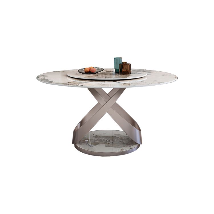 29.52''H Glam Round Dining Table Standard Sintered Stone Dining Table with Pedestal Base Clearhalo ' dining_table' 'Dining Tables & Seating' 'Dining Tables' 'furn' 'furn_dining_table' 'Furniture' 'furniture_dining_table' 'Kitchen & Dining Furniture' 'kitchen&dining_furn' 'kitchen' 'kitchen_dining_table' 1200x1200_66fdbd5c-3199-4d62-9aea-669c8e3f58ad