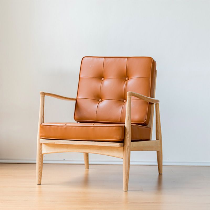 Basic Four Legs Lounge Chair Contemporary Tufted Cushions Accent Armchair Clearhalo 'Accent Chairs' 'accent_chairs' 'Chairs & Seating' 'furn' 'furn_accent_chairs' 'Furniture' 'Living Room Furniture' 1200x1200_67016b6f-2d77-4582-ad39-10c10ae37605