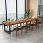 Solid Wood Industrial Office Desk Rectangle Fixed Writing Table