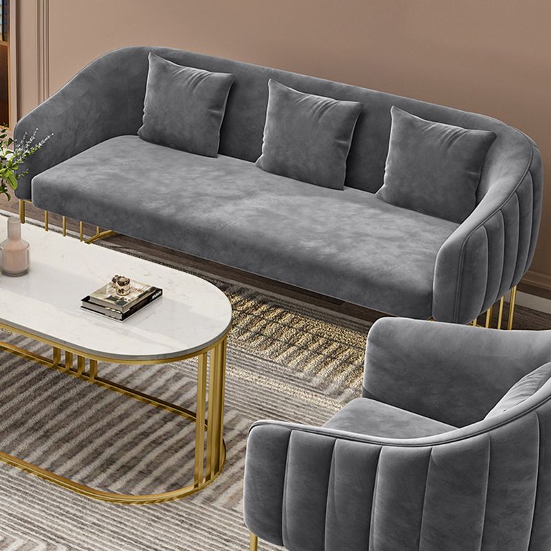 25,59 "W x 29.52" H divano a smoking in velluto divano contemporaneo divano con schiena stretta
