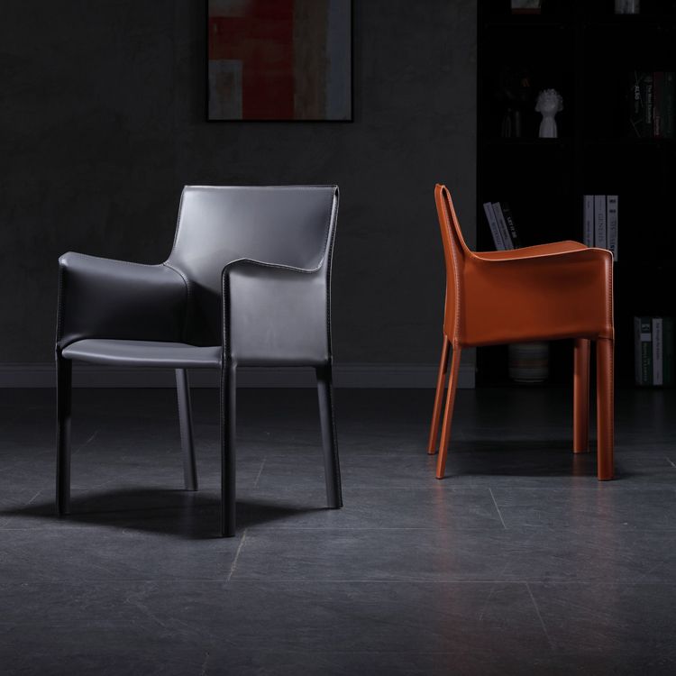 Faux Leather Modern Dining Chair Matte Finish Parsons Dining Arm Chair Clearhalo ' kitchen&dining_furn' 'Dining Chairs' 'Dining Tables & Seating' 'dining_chair' 'furn' 'furn_dining_chair' 'Furniture' 'furniture_dining_chair' 'Kitchen & Dining Furniture' 'kitchen' 1200x1200_6705f9dd-5dd4-45ce-9756-fb6c2b44c5c6