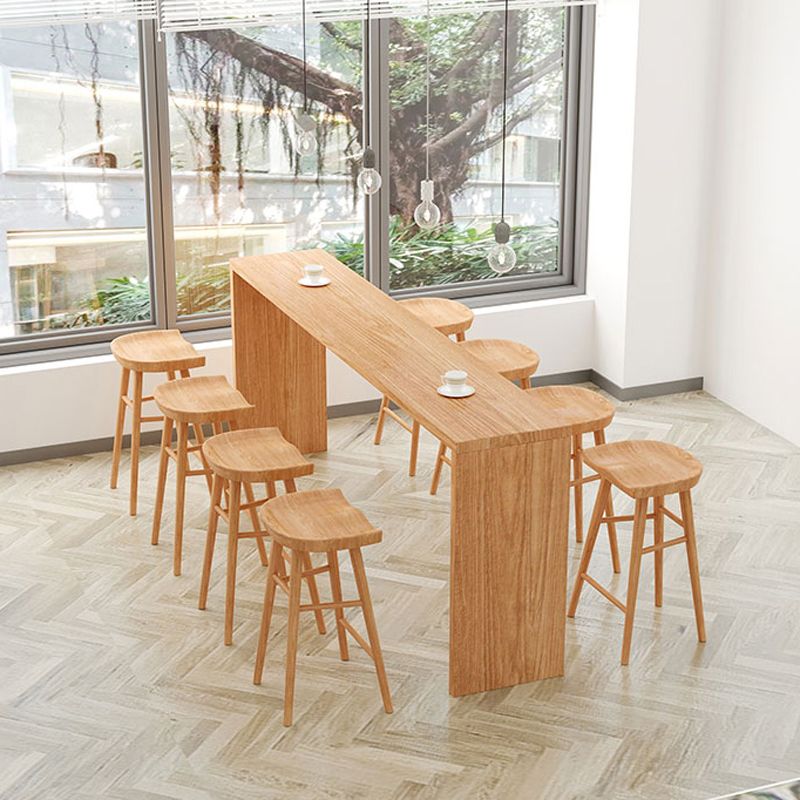 1/2/5/9-delige moderne rechthoekige pubtafelset houten aanrechttafel met rugloze krukken