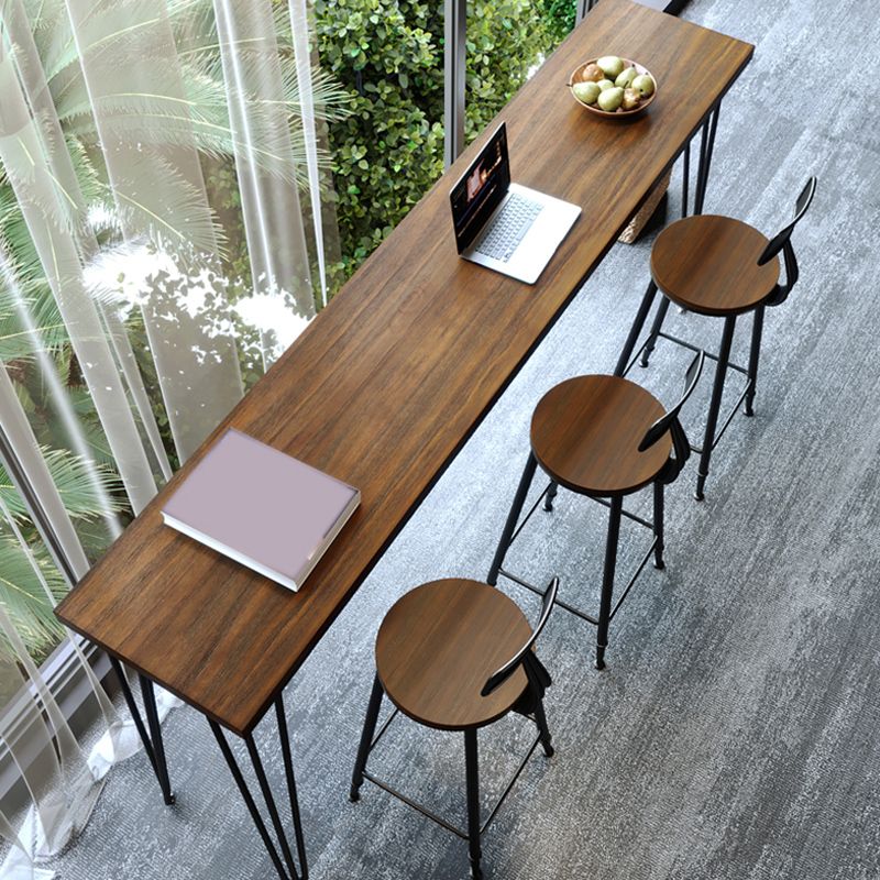 1/2/4/5 Pieces Industrial Rectangle Pub Table Set Wooden Counter Table with High Stools Clearhalo 'Bar Furniture' 'furn' 'furn_home_bar_bar_sets' 'Furniture' 'Home Bars & Bar Sets' 'home_bar_bar_sets' 'Kitchen & Dining Furniture' 1200x1200_6706659a-ad92-4b1b-bdb7-ab6358dc6434