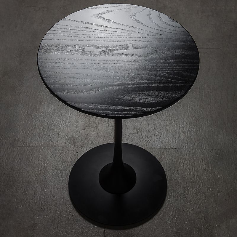 Scandinavian Round Solid Wood Top Side Table Metal Pedestal End Table Clearhalo 'Coffee & Accent Tables' 'End & Side Tables' 'end_side_tables' 'furn' 'furn_end_side_tables' 'Furniture' 'Living Room Furniture' 1200x1200_670854aa-5bb6-41dc-a53c-19a0256d7378