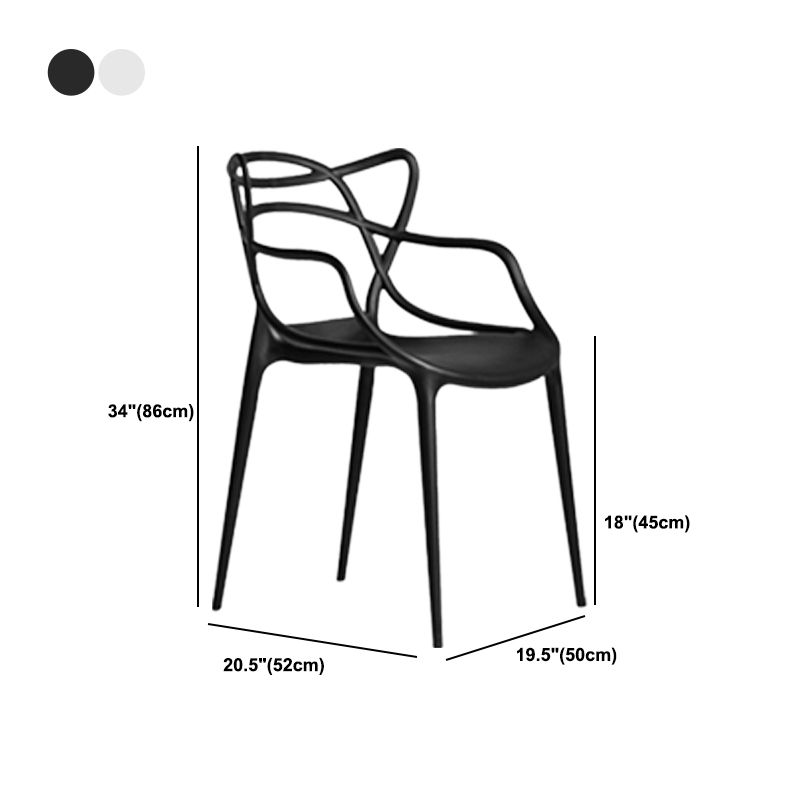 Scandinavian Stackable Dining Chairs Plastic Armless Dining Side Chair