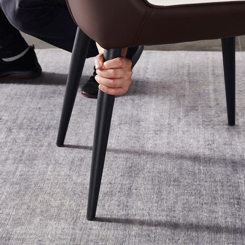 Silla lateral de cuero y metal de cuero y metal