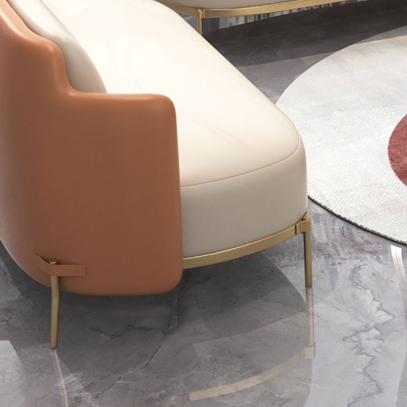 Tuxedo arm Standaard bankleer en ijzeren zitplaatsen in beige voor bonusruimte