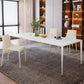 Modern Rectangle Dining Table Sintered Stone Dining Table with 4 White Legs for Home Kitchen Dinner Clearhalo ' dining_table' 'Dining Tables & Seating' 'Dining Tables' 'Furniture' 'furniture_dining_table' 'Kitchen & Dining Furniture' 'kitchen&dining_furn' 'kitchen' 'kitchen_dining_table' 1200x1200_670c18a9-a48f-40ed-bd44-ace6628f4002