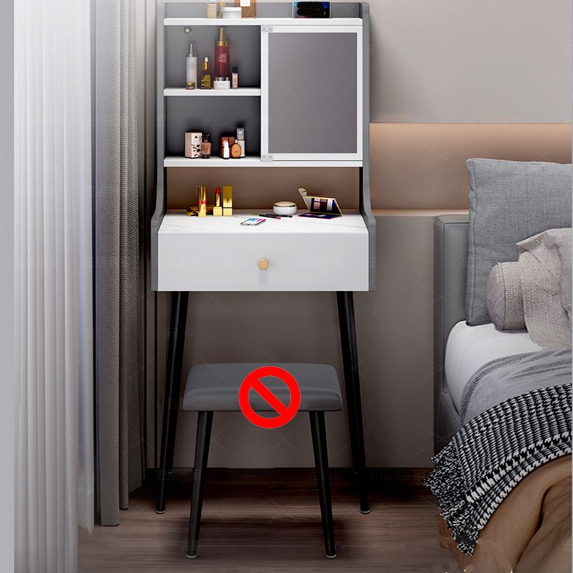 1-Drawer Stone Top Vanity Set Contemporary 35.15" H Makeup Dressing Table Clearhalo 'Bedroom Furniture' 'furn' 'furn_makeup_vanities' 'Furniture' 'Makeup Vanities' 'makeup_vanities' 1200x1200_670c6639-9125-43cb-a170-28e04d395b94