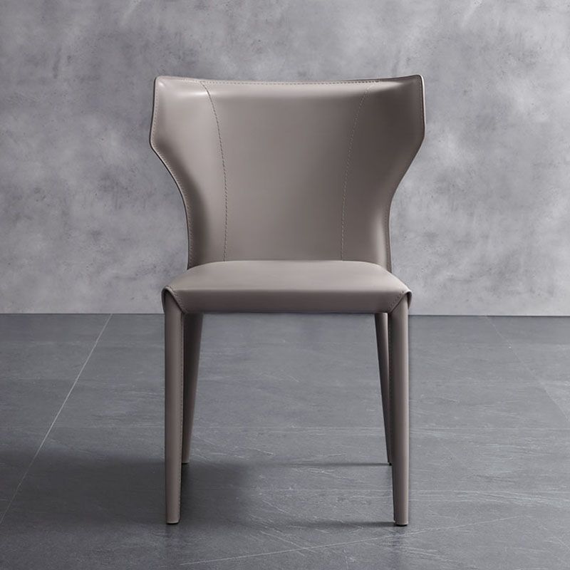 Modern Leather Dining Room Chair Armless Wingback Side Chair for Home Use Clearhalo ' kitchen&dining_furn' 'Dining Chairs' 'Dining Tables & Seating' 'dining_chair' 'furn' 'furn_dining_chair' 'Furniture' 'furniture_dining_chair' 'Kitchen & Dining Furniture' 'kitchen' 1200x1200_670d4a99-3e18-44bb-8f66-7dc1c93b77da
