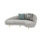 Wool Sloped Arm Sofa Contemporary Curved Sofa for Living Room