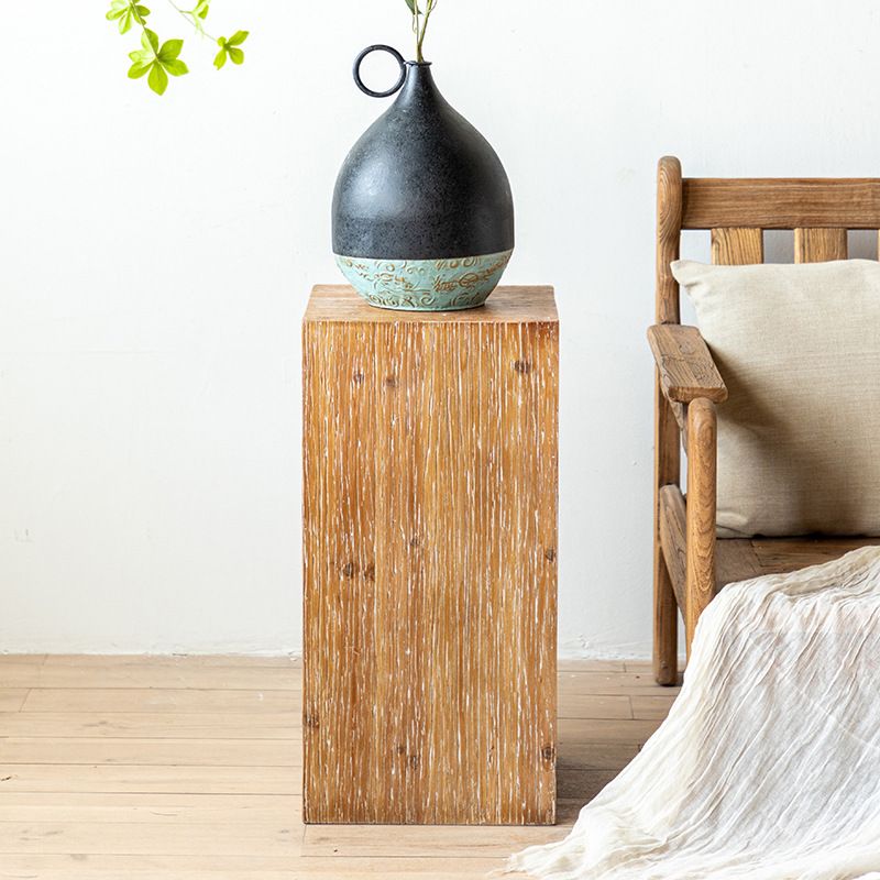 Rustic Square Wooden End Table Natural Drum Sofa Side Accent Table Clearhalo 'Coffee & Accent Tables' 'End & Side Tables' 'end_side_tables' 'furn' 'furn_end_side_tables' 'Furniture' 'Living Room Furniture' 1200x1200_670e1c9e-9fc6-4157-ab61-df40a439525b