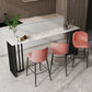Industrial Style Bar Table 42-inch Height Stone Top and Metal Base Bistro Table Clearhalo 'Bar Furniture' 'Bar Tables' 'bar_tables' 'furn' 'furn_bar_tables' 'Furniture' 'furniture_bar_tables' 'Kitchen & Dining Furniture' 1200x1200_670f1314-a306-482a-81e4-d2f28a4b4868