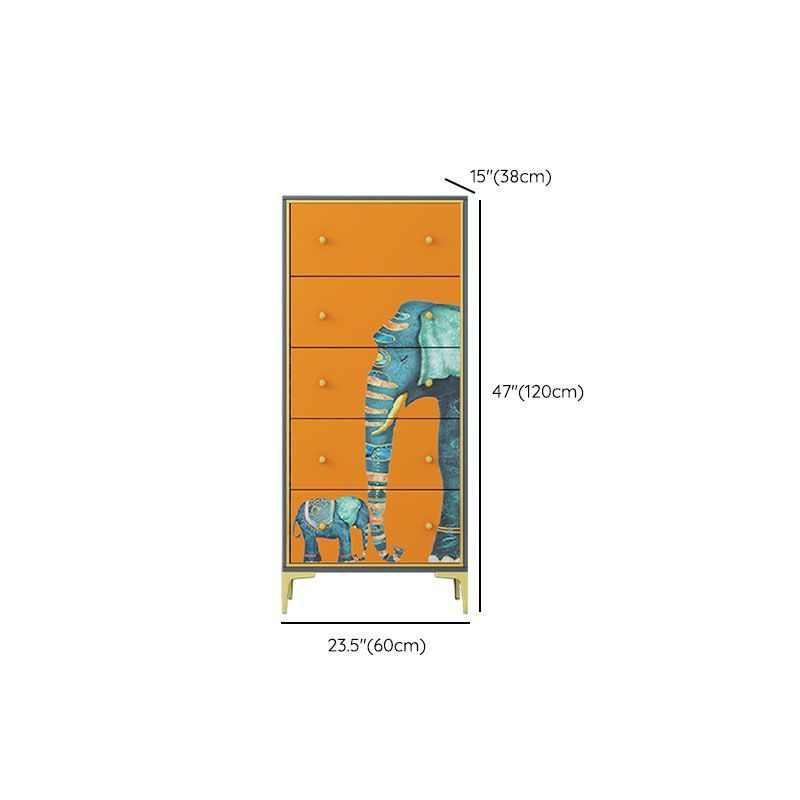 Cofre de lencería de madera con cofre vertical de almacenamiento glamoroso con cajones