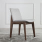 Wood Kitchen Dining Chair Contemporary Upholstered Dining Chair in Grey