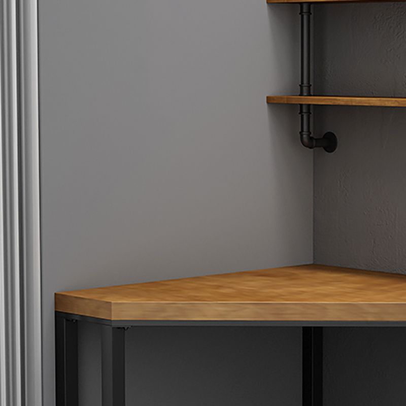 Scrivania d'angolo in legno massiccio moderno 29.53 "scrivania alta con gambe di ferro