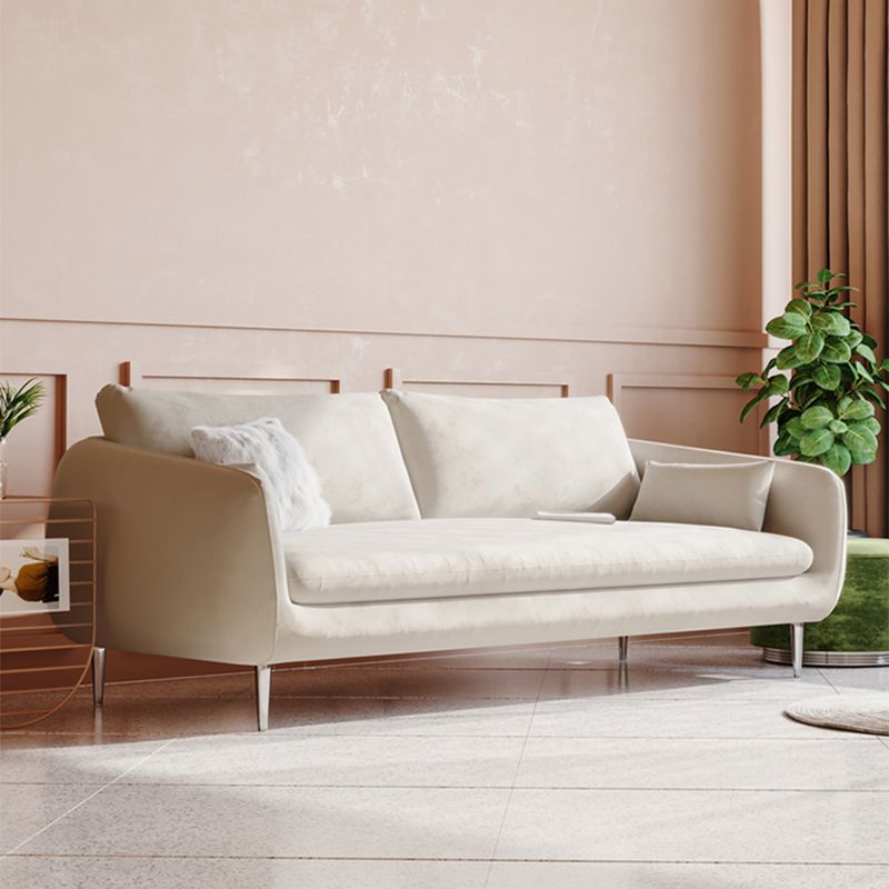 Loose Back Velvet Square Arm Contemporary Sofa with Slipcovered for Apartment Clearhalo 'furn' 'furn_sofas' 'Furniture' 'furniture_sofas' 'kitchen' 'kitchen_sofas' 'Living Room Furniture' 'Sofa' 'sofas' 1200x1200_6711fe3d-15a1-4ba8-8e5e-b5c634a09e81