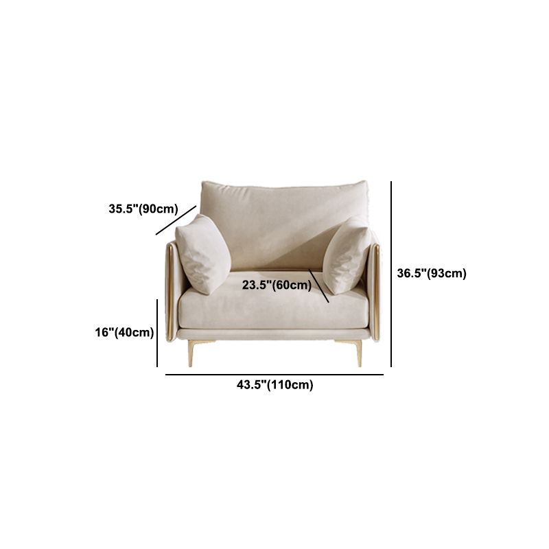 Contemporary Square Arm Settee Couch with Pillows in Beige for 1/2/3/4people Clearhalo 'furn' 'furn_sofas' 'Furniture' 'Living Room Furniture' 'Sofa' 'sofas' 1200x1200_67120a9c-e77e-4843-9d84-581e45f68fa9