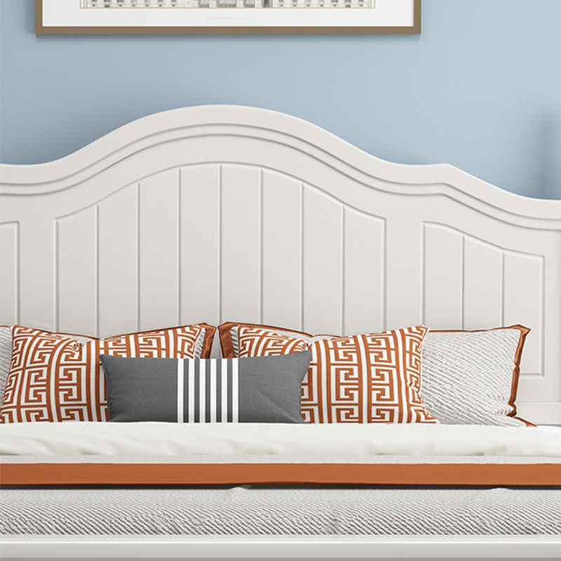 Contemporary Wooden Arched Standard Bed, Panel Headboard Bed