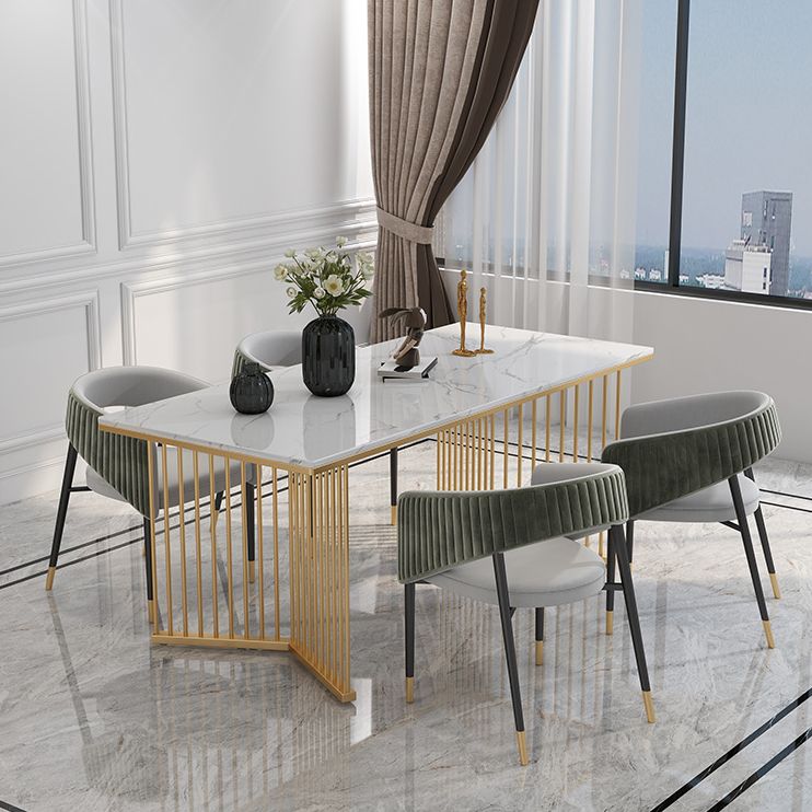 Glam Style 1/2/5/7 Pieces Dining Set Marble Top Dining Table Set with Velvet Chairs Clearhalo 'Dining Room Sets' 'Dining Tables & Seating' 'dining_room_set' 'furn' 'furn_dining_room_set' 'Furniture' 'furniture_dining_room_set' 'Kitchen & Dining Furniture' 'kitchen&dining_furn' 'kitchen' 1200x1200_67145443-f8db-455d-984c-35ffa1536f09