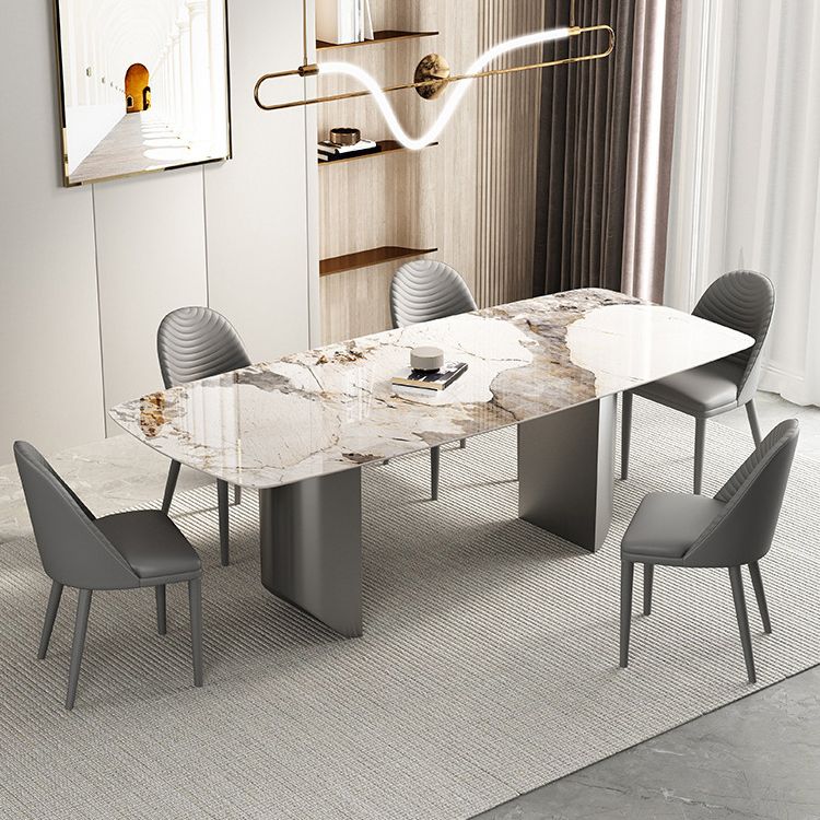 Designer Style 1/3/4/5/6 Pieces Dinette Set Sintered Stone Dining Table and Chairs Clearhalo 'Dining Room Sets' 'Dining Tables & Seating' 'dining_room_set' 'furn' 'furn_dining_room_set' 'Furniture' 'furniture_dining_room_set' 'Kitchen & Dining Furniture' 1200x1200_6715787b-b731-4e7d-a14a-5b261b1f201e