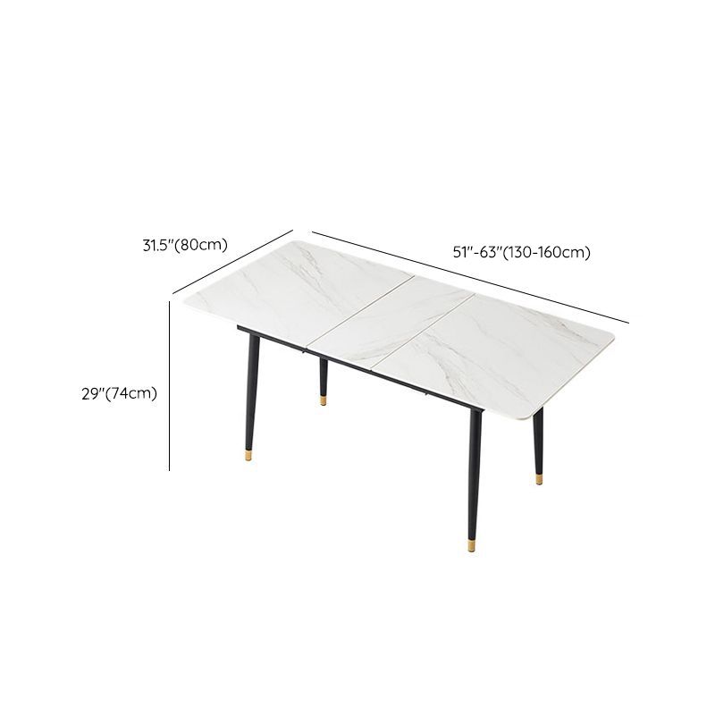 White Contemporary Rectangular and Round Easy Folding Dining Table Clearhalo 'Dining Tables & Seating' 'Dining Tables' 'dining_table' 'furn' 'furn_dining_table' 'Furniture' 'Kitchen & Dining Furniture' 1200x1200_6716640b-6c6d-426e-b8c8-6bcfc3360fb5