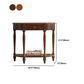 Mident secolo moderno a 4 gambe console a mezza luna in legno in marrone
