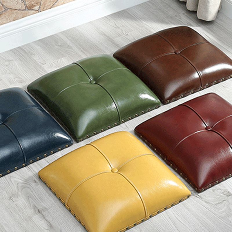 Mid-Century Modern Ottoman Genuine Leather Tufted Rectangle Ottoman with Nailhead Trim Clearhalo 'furn' 'furn_ottomans_poufs' 'Furniture' 'Living Room Furniture' 'Ottomans & Poufs' 'ottomans_poufs' 1200x1200_67177085-6861-4e6f-bf31-8f24aeb59a6d