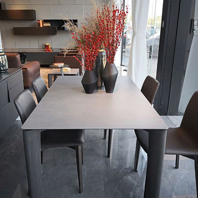 Rectangle Dining Table Simple Dinner Room Simple Table with 4 Wood Legs Base Clearhalo ' dining_table' 'Dining Tables & Seating' 'Dining Tables' 'furn' 'furn_dining_table' 'Furniture' 'furniture_dining_table' 'Kitchen & Dining Furniture' 'kitchen&dining_furn' 'kitchen' 'kitchen_dining_table' 1200x1200_671803fb-d8cb-4b7e-9404-e0abe91969a6